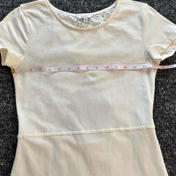 Talula Sz M Jersey Lace Back Dress Cream - Picture 7 of 9